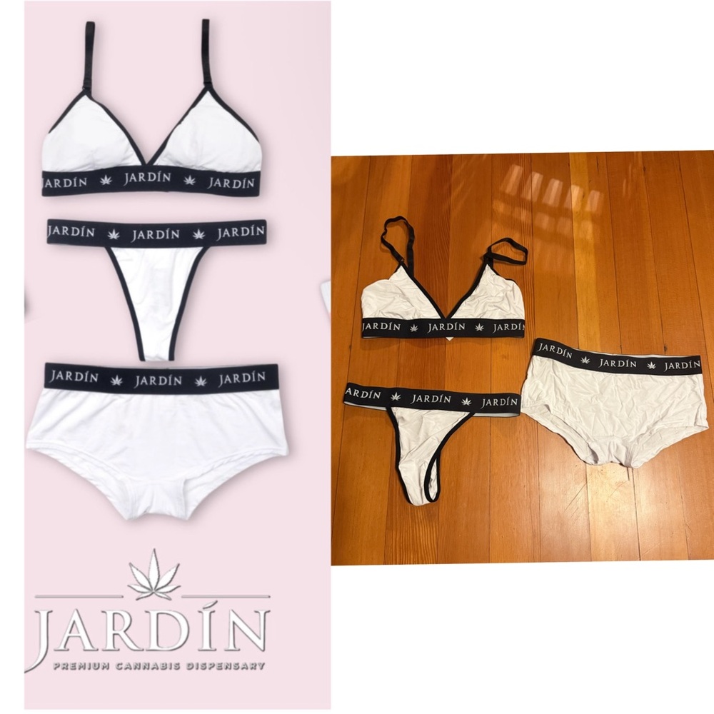 JARDIN Women's White Intimates  3 PCS Set